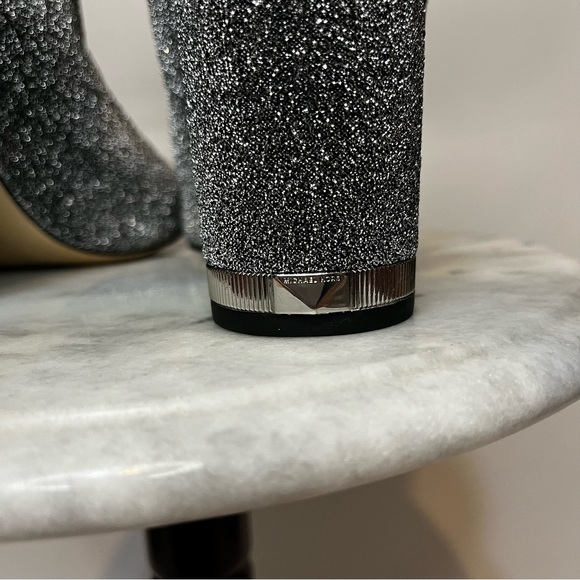 Michael Kors Mandy Sock Boot, stretch-knit MK glitter chunky heel boots - Picture 4 of 6